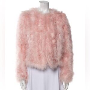 Lamarque Pink Ostrich Jacket - Size Small